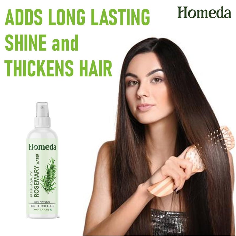 Homeda Rosemary Hair Spray Rosemary Water for Hair Growth 400 ml Rose Mary Water Spray Roj Meri Hydrosol Rose Merry Mist with Spray Bottle Roseberry Reviver 100 Pure Natural 200ml x 2 - Image 3