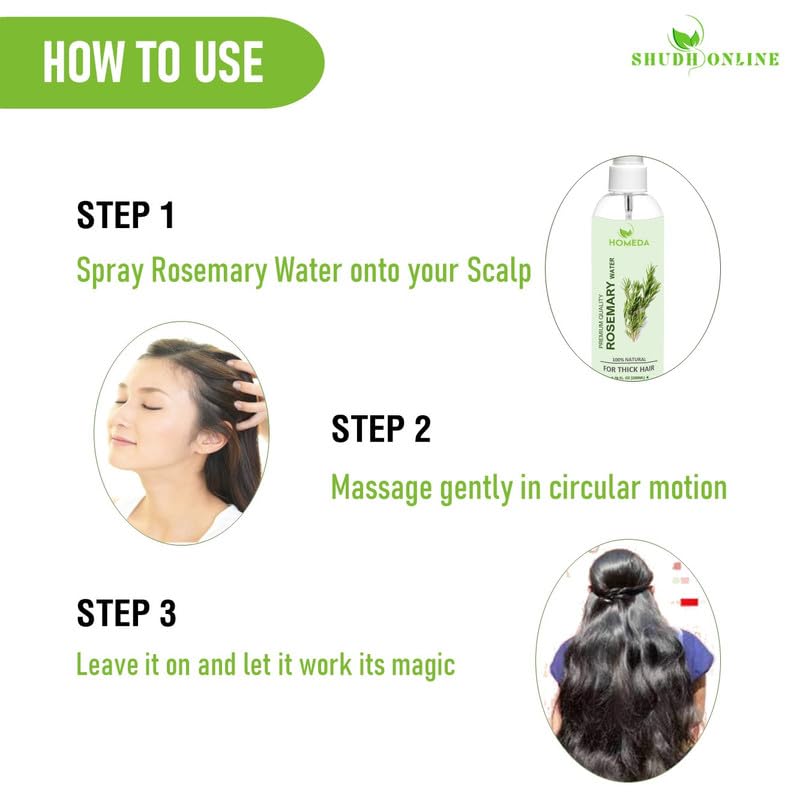 Homeda Rosemary Hair Spray Rosemary Water for Hair Growth 400 ml Rose Mary Water Spray Roj Meri Hydrosol Rose Merry Mist with Spray Bottle Roseberry Reviver 100 Pure Natural 200ml x 2 - Image 4