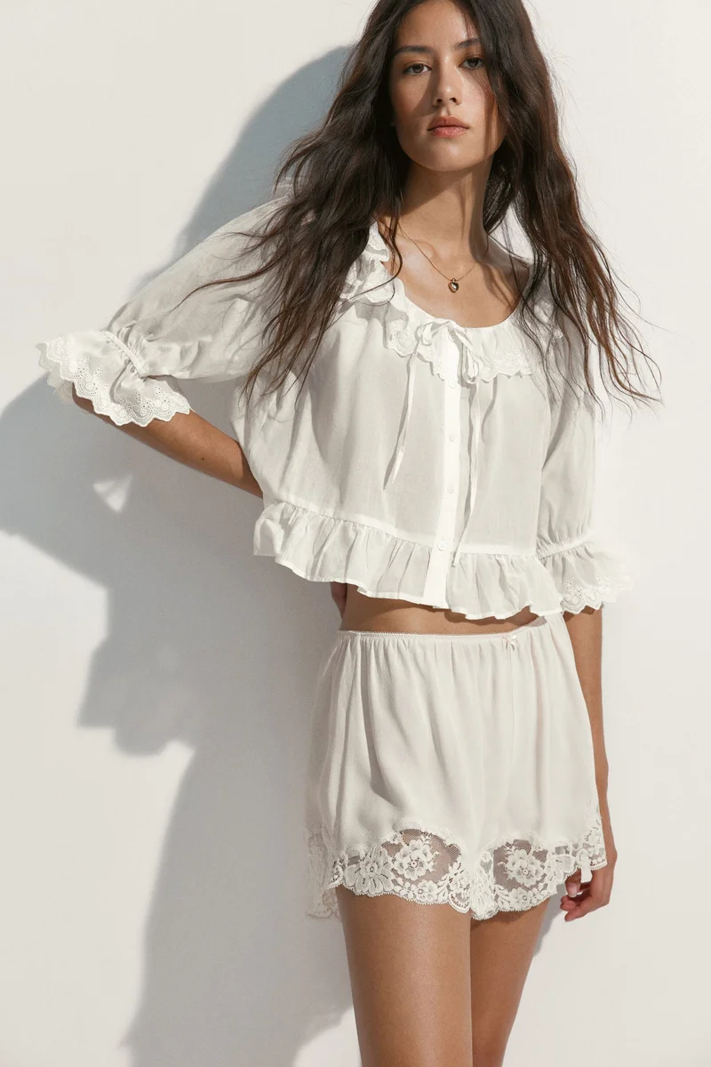 H&M Broderie anglaise cotton blouse