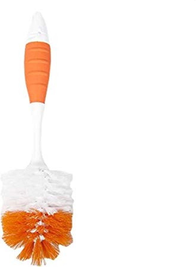 Gilli Shopee Rotary Feeding Bottle Brush with Nipple Brush 360 Degrees ROTATIONAL Freedom for Cleaning Your Baby Feeding Milk Bottles Thick BRISTLED for Good (Orange) - Image 1