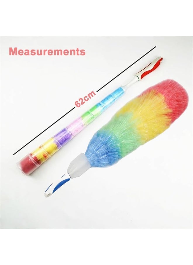 SAQOWARE - Saqoclean Feather Duster Soft Rainbow with Cover Bendable | Flexible Multicoloured Cleaner Tool Dusting Brush Fan, Car, Home, Offices, Dust Remover, Furniture and Multipurpose use - Image 1