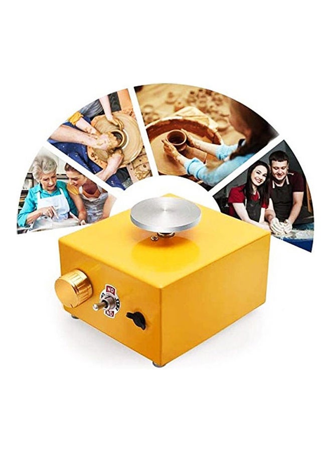 Mini Electric Pottery Wheel Machine Set Yellow 13x15x8.5cm - Image 2