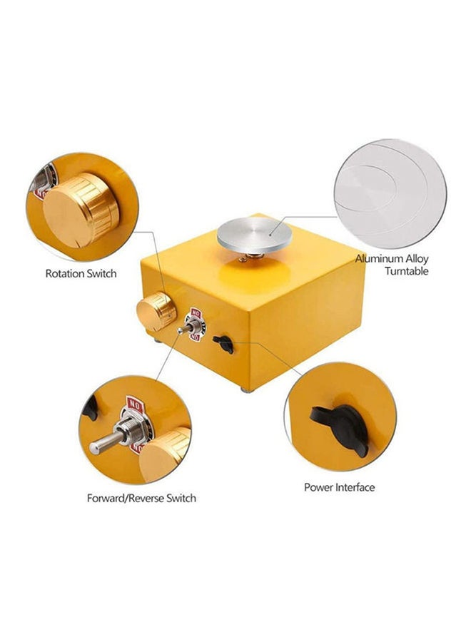Mini Electric Pottery Wheel Machine Set Yellow 13x15x8.5cm - Image 3