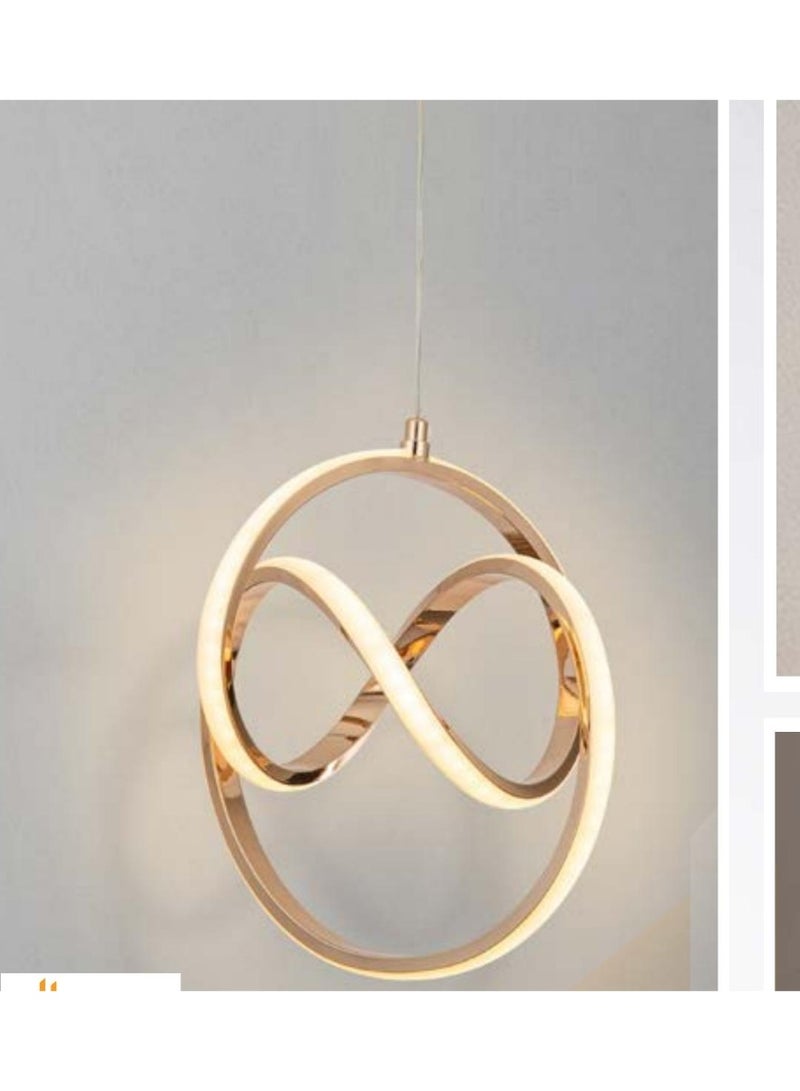 Modern LED pendant chandelier featuring a silver swirl design, model 7183