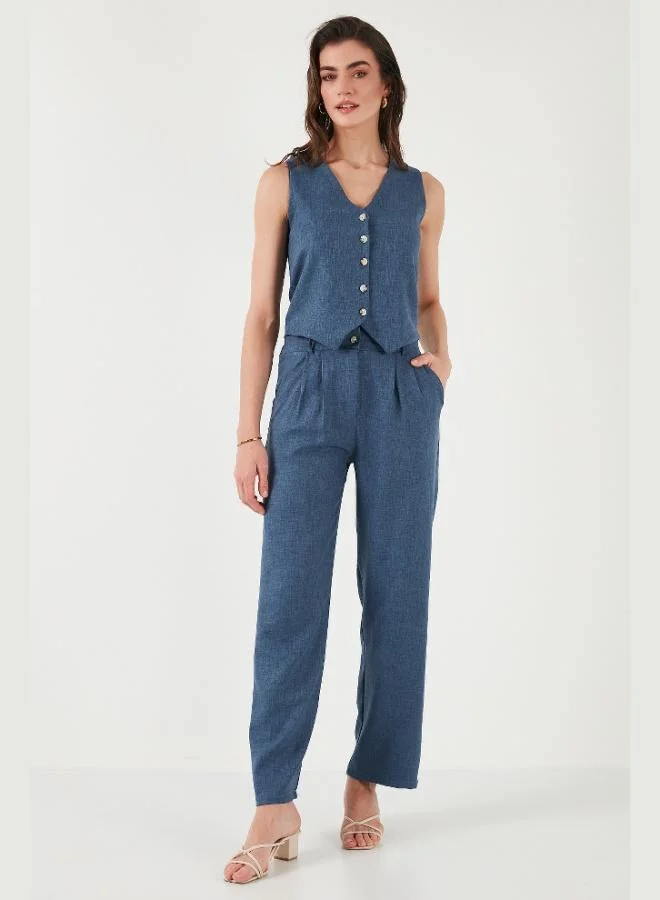 Lela Lela Regular Fit Wide Leg Suit with Vest for Women SET 67045162S4