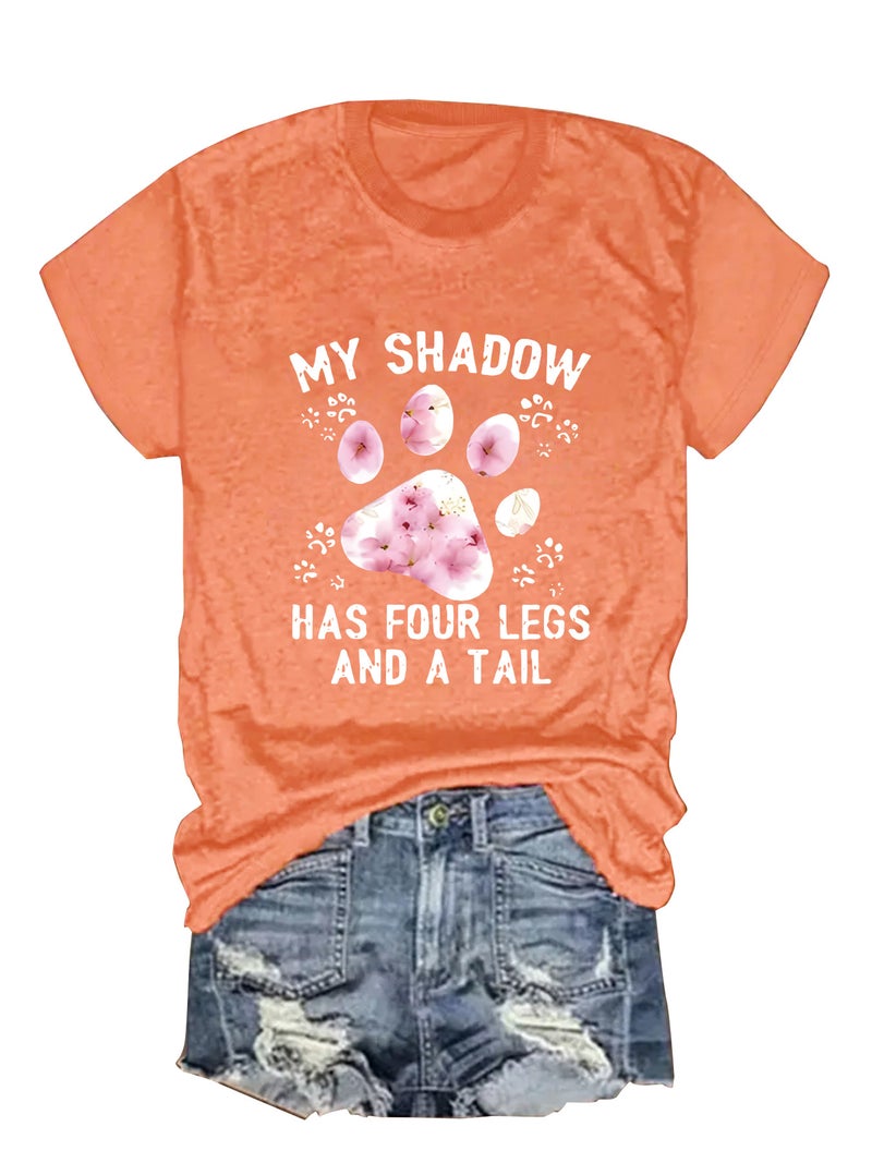 Summer Women's Flower Footprint Pattern Printing Round Neck Short Sleeve Casual Fashion Explosions T-shirt - Image 5