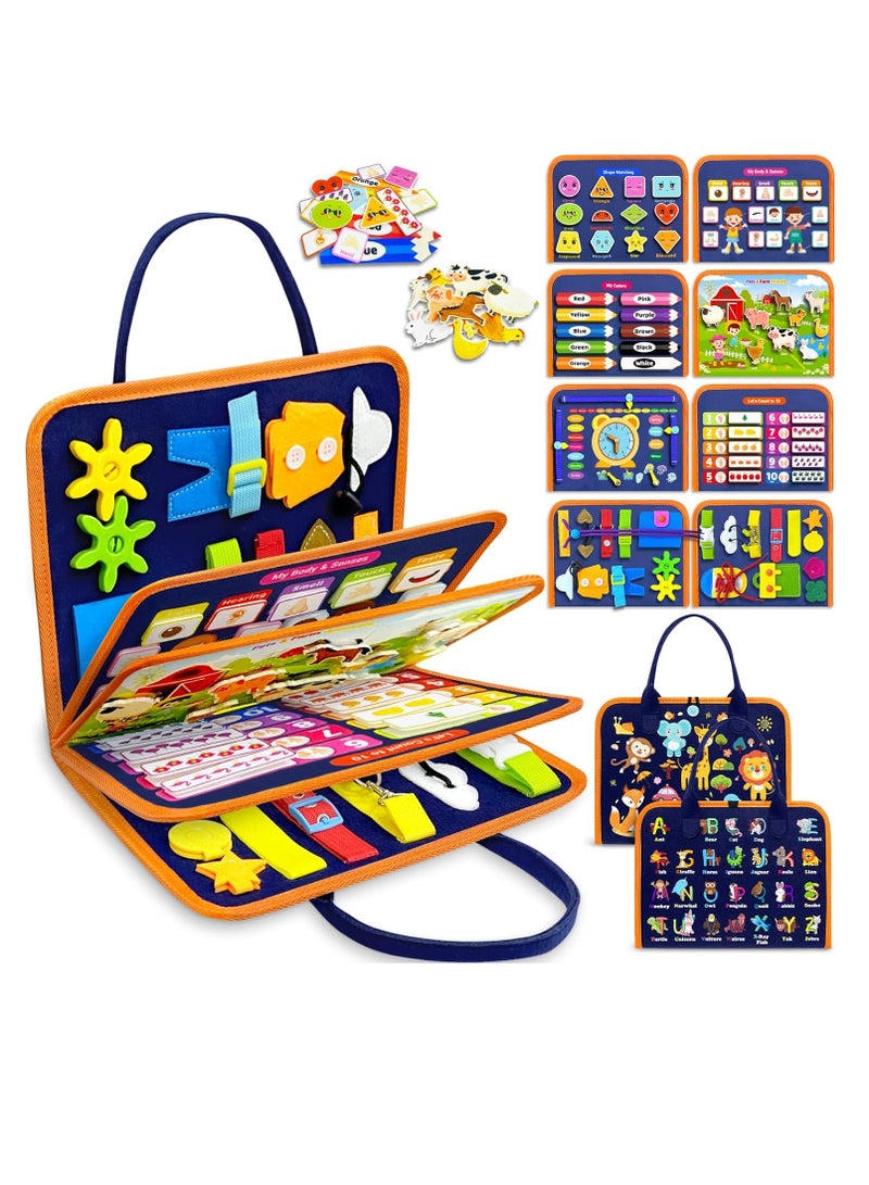 ألواح مشغولة ألعاب مونتيسوري للأطفال من 1 إلى 3 سنوات هدايا عيد الميلاد للأولاد والبنات، ألعاب حسية للسفر للأطفال الصغار من 1-3، أنشطة تعليمية للألعاب للأطفال من 1-2، 2-4 أولاد - Image 1