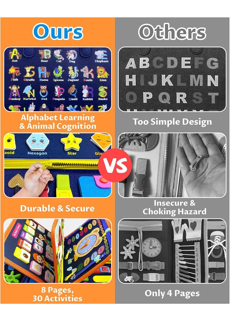 ألواح مشغولة ألعاب مونتيسوري للأطفال من 1 إلى 3 سنوات هدايا عيد الميلاد للأولاد والبنات، ألعاب حسية للسفر للأطفال الصغار من 1-3، أنشطة تعليمية للألعاب للأطفال من 1-2، 2-4 أولاد - Image 5