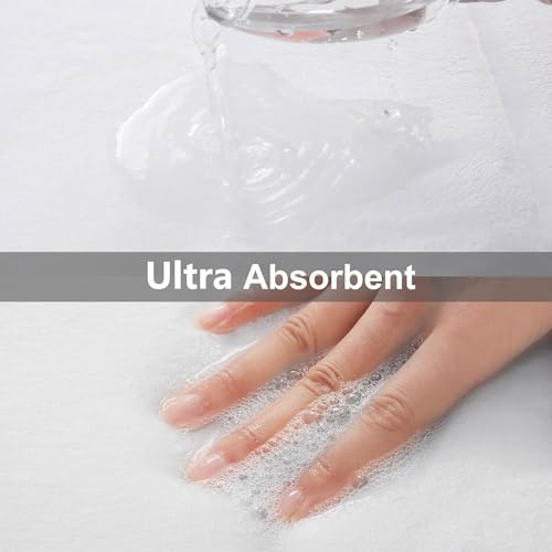 Buganda Memory Foam Bath Mat, 30" x 20", Ultra Soft and Non-Slip Bathroom Rugs, Water Absorbent and Machine Washable Bath Rug for Bathroom, Shower, and Tub, White - Image 4