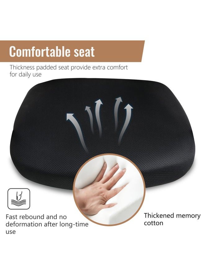 FDW Home Office Chair Mid Back PC Swivel Lumbar Support Adjustable Desk Task Computer Ergonomic Comfortable Mesh Chair with Armrest (Black) - Image 5