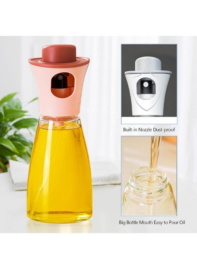 بخاخة زيت من الزجاج موزع للزيت عصير الليمون للطبخ والسلطة والخبز والتنظيف والنباتات 150 مل متعدد الالوان - Image 4
