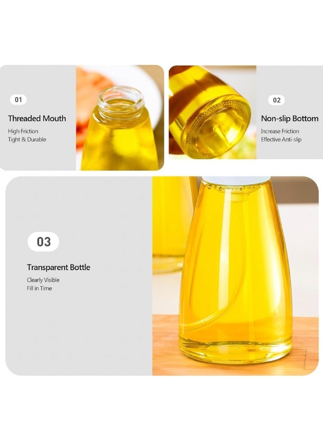 بخاخة زيت من الزجاج موزع للزيت عصير الليمون للطبخ والسلطة والخبز والتنظيف والنباتات 150 مل متعدد الالوان - Image 5