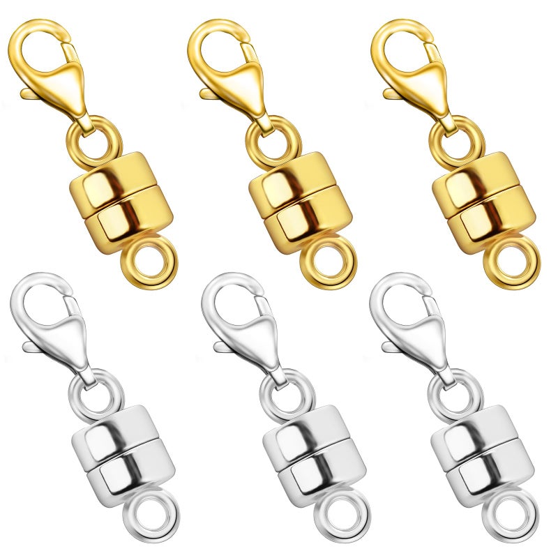 Qulltk Magnetic Necklace Clasp with Lobster Clasp 18K Gold and Silver Magnetic Jewelry Clasps for Necklaces Extender Bracelet Clasps and Closures - Image 1