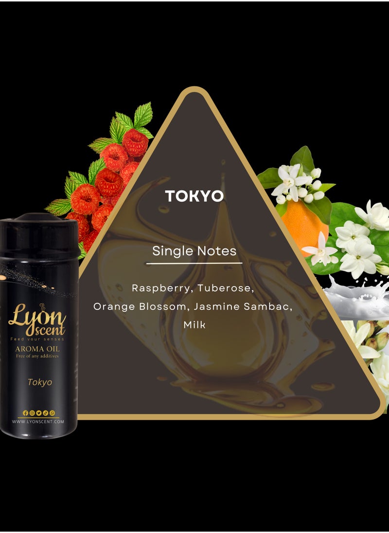 LYON SCENT - Lyon Scent Aroma Oil, 100% Pure Oil, Perfume for Air Freshener, Diffuser Aroma, Fragrance Oil, Air Freshener Oil refill, Essential Scented Oil, Luxurious Scent (TOKYO) - Image 1