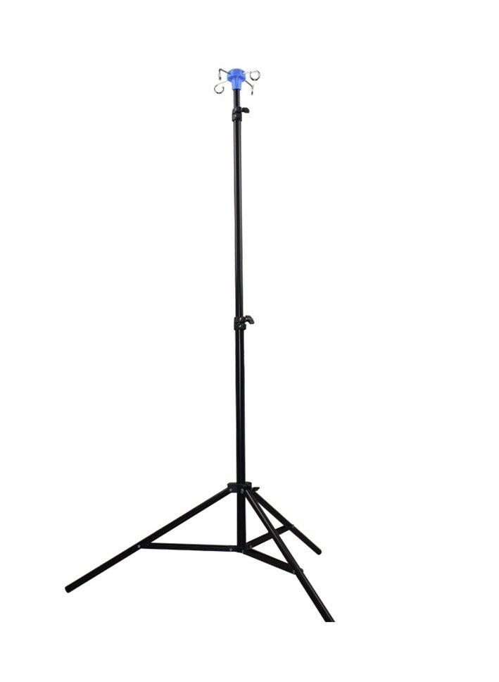 XiuWoo Extendable Metal IV Poles, Portable Tripod IV Poles Stand, Collapsible IV Drip Bag Floor Stand, Steel Infusion Stand with 4 Hook for Travel, Hospital, Clinic, Home Care Adjustable 70-210cm  - Image 1