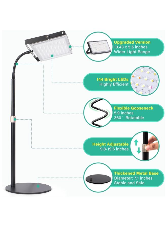 Grow Light for Indoor Plants, 144 LED Full Spectrum Plant Light for Indoor Plants, Large Desk Grow Lamp with On/Off Switch, Height Adjustable, Flexible Gooseneck - Image 5