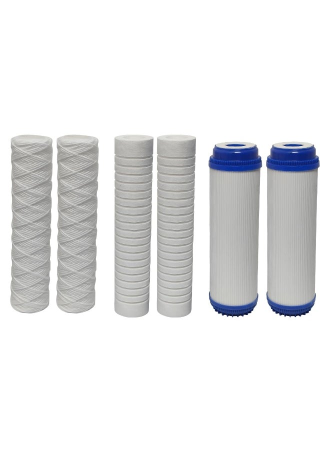 RACO 10 Inches Water Filter Replacement Cartridges for Water Filter/Water Purifier | PP | GAC | UDF | Odor Removal, RO Membrane, Mineral Filter | Pack of (2, PP+GAC+UDF)  - Image 1