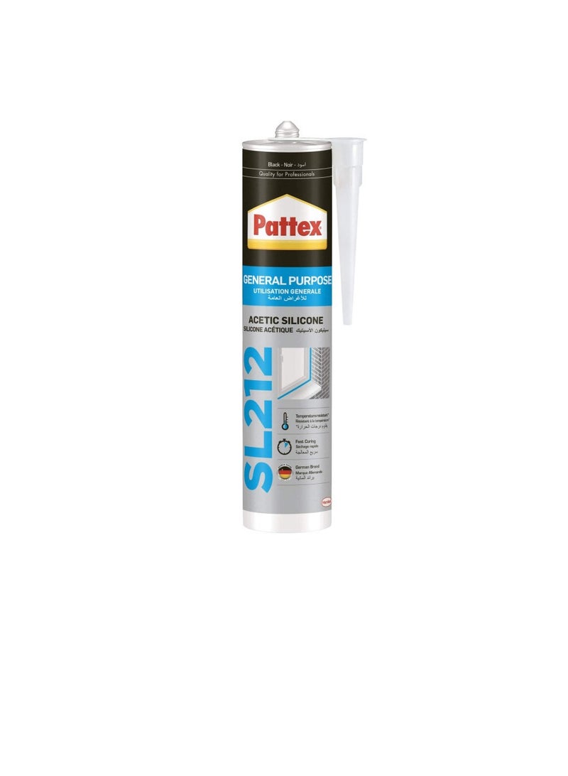 Pattex General Purpose SL212 Acetic Silicone (Black-Noir) - 280ml - Image 3