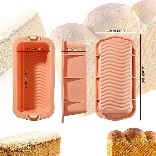 MONGSEW 3PCS Silicone Bread Loaf Pan, Non-Stick Bread Pans for Baking, Easy Release Loaf Pan, Great for Homemade Bread, Cakes, Brownies, Dishwasher Safe (3 Colors, Nesting Design) - Image 3