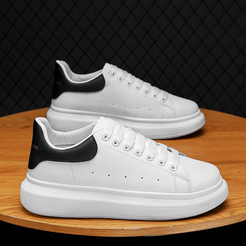 2025 New Thick-soled Mens Shoes Spring Torre Shoes Trendy Shoes Classic White Shoes Couple Style Small Size White black - Image 4