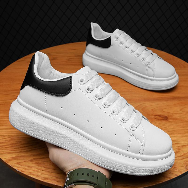 2025 New Thick-soled Mens Shoes Spring Torre Shoes Trendy Shoes Classic White Shoes Couple Style Small Size White black - Image 3