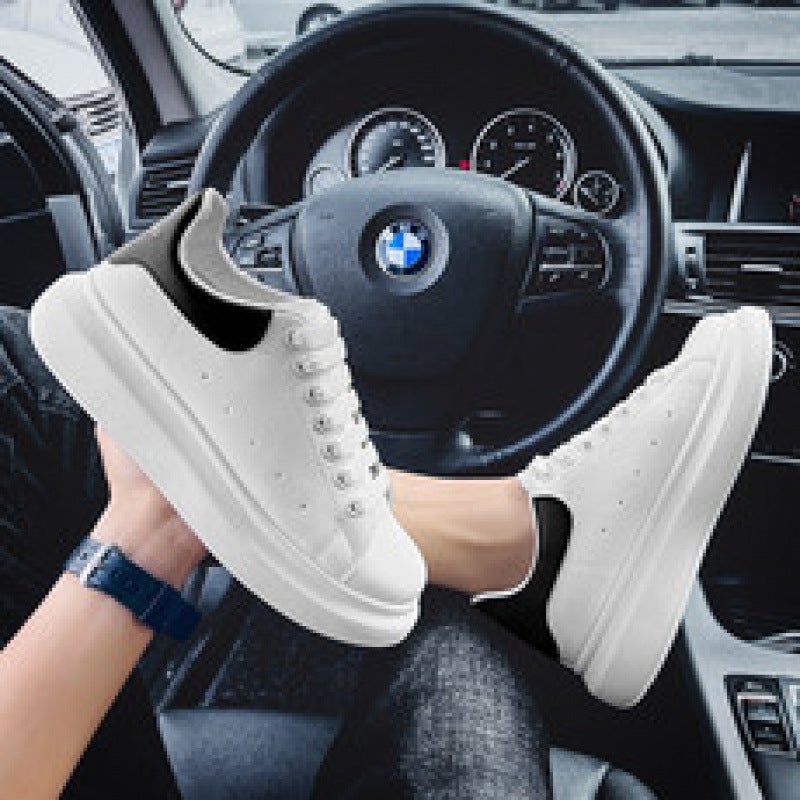 2025 New Thick-soled Mens Shoes Spring Torre Shoes Trendy Shoes Classic White Shoes Couple Style Small Size White black - Image 5