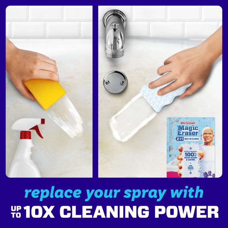Mr Clean Mr. Clean Magic Eraser Sponge, Bathroom Cleaner, Soap Scum Shower & Tub Cleaner, 2 in 1 Bath, 7ct - Image 3