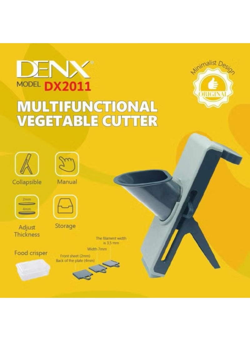Denx Multifunctional Vegetable Cutter, Mandolin Slicer Kitchen Vegetable Cutter, Safety Potato Slicer, Food Chopper Grater Slicer For Vegetable Fruit Meat With Container Replaceable Blades - Image 5