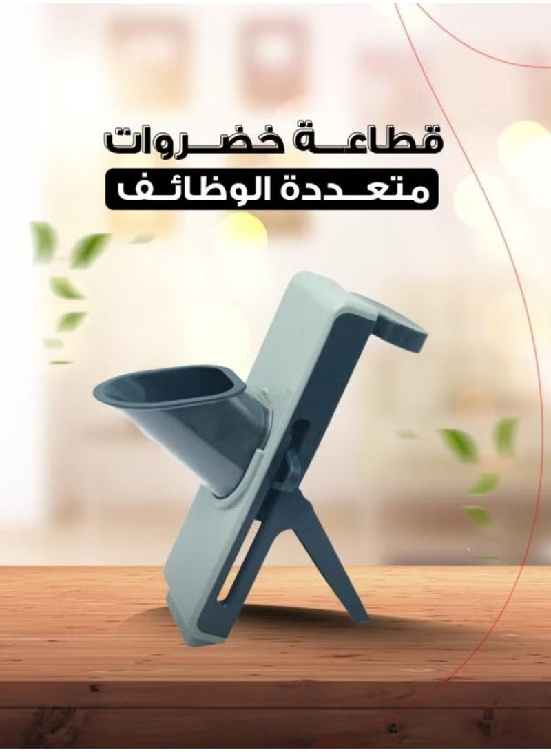 Denx Multifunctional Vegetable Cutter, Mandolin Slicer Kitchen Vegetable Cutter, Safety Potato Slicer, Food Chopper Grater Slicer For Vegetable Fruit Meat With Container Replaceable Blades - Image 4