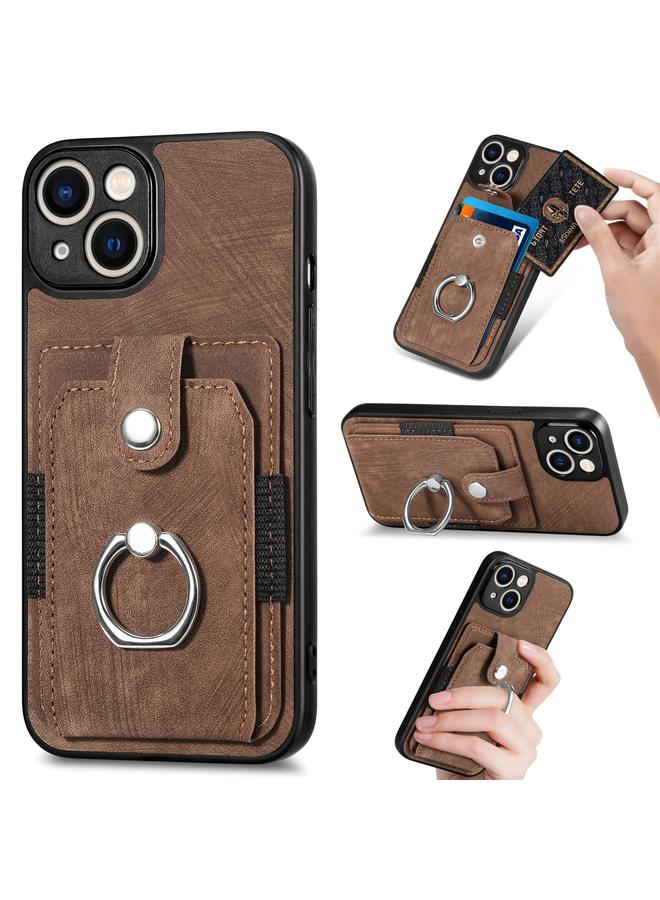 Zaboon Case For iPhone 12 mini Retro Skin-feel Ring Card Wallet Phone Case - Image 1