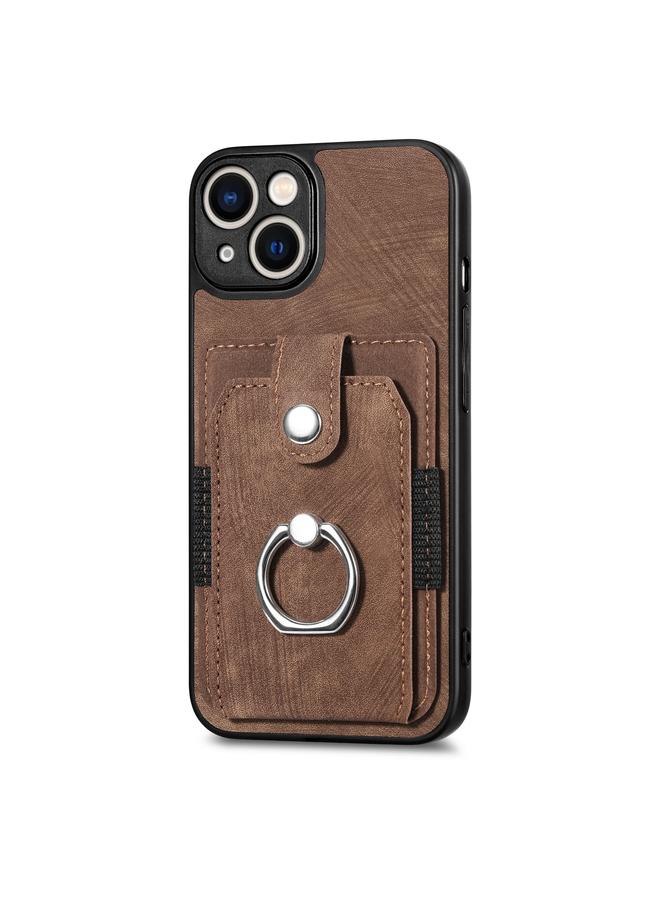Zaboon Case For iPhone 12 mini Retro Skin-feel Ring Card Wallet Phone Case - Image 2