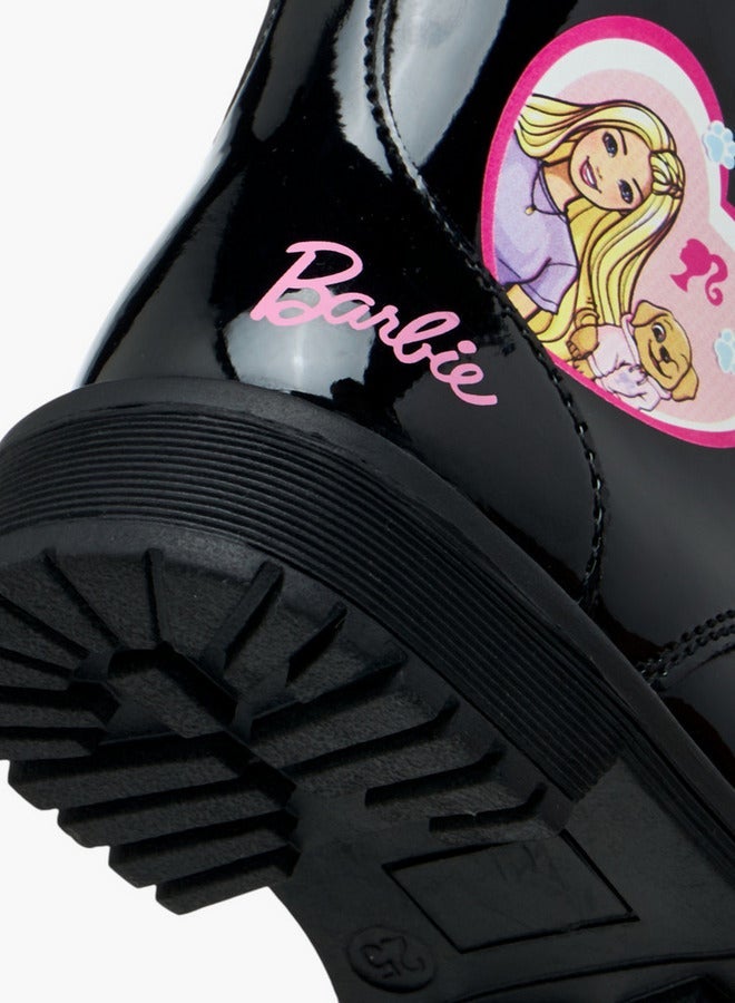 Barbie Printed Ankle Boots with Zip Closure - Image 5