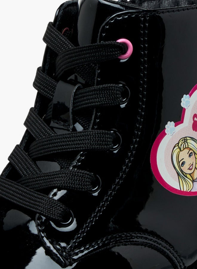 Barbie Printed Ankle Boots with Zip Closure - Image 4