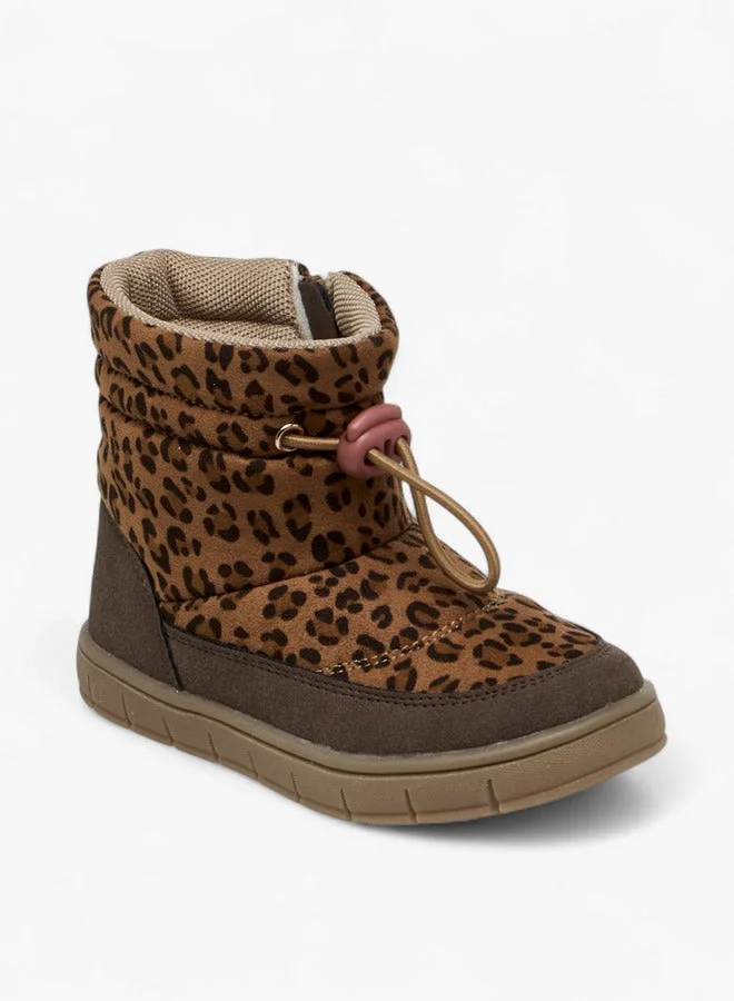 Barefeet Animal Print Ankle Boots with Zip Closure