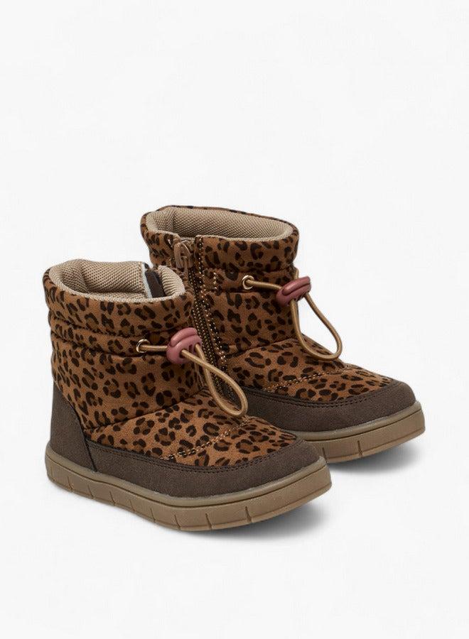 Barefeet Animal Print Ankle Boots with Zip Closure - Image 1
