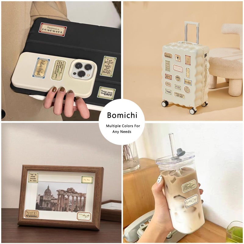Bomichi 94 Pcs Vintage Label Stickers, Retro Tag Aesthetic Stickers for Scrapbooking Junk Journal Bullet Journal Collage Diary DIY Crafts - Image 3