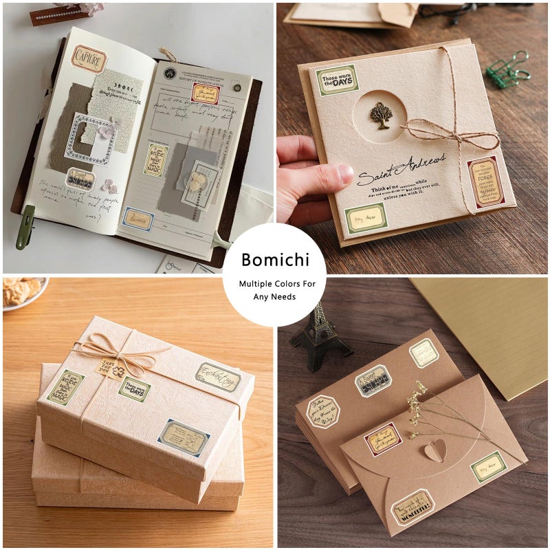 Bomichi 94 Pcs Vintage Label Stickers, Retro Tag Aesthetic Stickers for Scrapbooking Junk Journal Bullet Journal Collage Diary DIY Crafts - Image 4