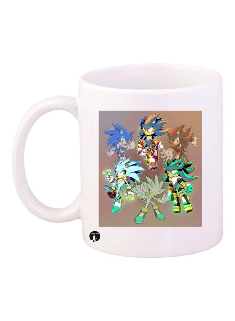 Sonic Character Printed Mug White/Green/Blue Standard Size