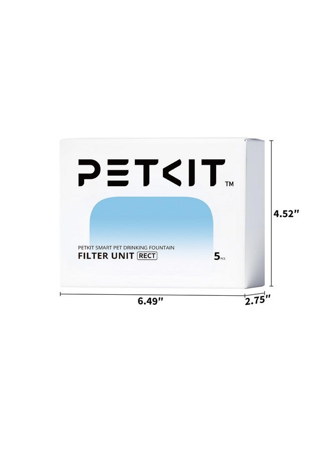 PETKIT Filter Unit Rect for EVERSWEET MAX Cordless Water Fountain, Replacement for 105 fl oz/3L Automatic Cat Fountain, 5 pack - Image 5