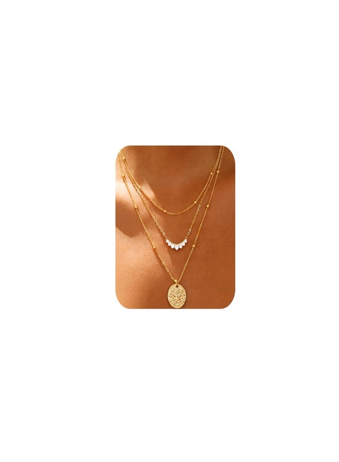 BBV Layered Gold Necklaces for Women Stackable Dainty 14K Gold Plated Silver Chain Necklace Layering Cute Fashion Pendant Choker Necklaces Trendy Jewelry Set Gifts for Women, normal, Brass, No - Image 1