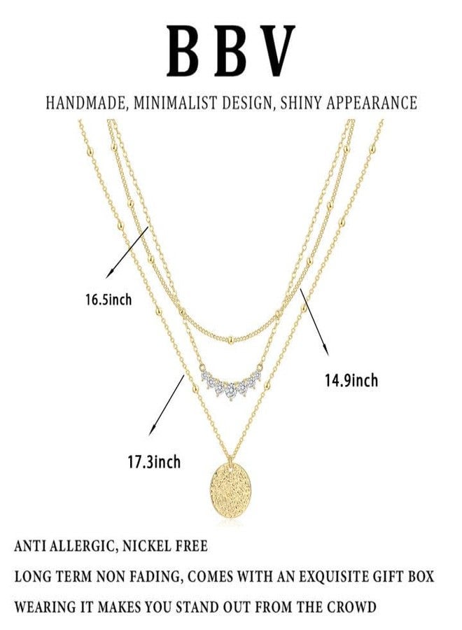BBV Layered Gold Necklaces for Women Stackable Dainty 14K Gold Plated Silver Chain Necklace Layering Cute Fashion Pendant Choker Necklaces Trendy Jewelry Set Gifts for Women, normal, Brass, No - Image 5