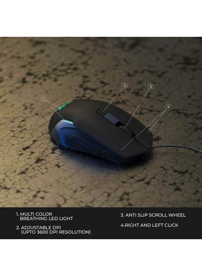 ARCTIC FOX فأرة الألعاب السلكية Arctic Fox مع أضواء تنفس و DPI تصل إلى 3600 - Image 3