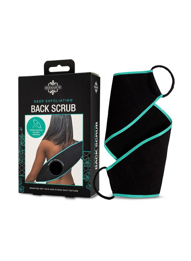 Dermasuri Deep Exfoliating Back Scrubber -Bath & Shower Back Scrub - Body Exfoliator Scraper Tool - Deep Exfoliation Body Cleaner for Shower, 27" Long, 8" Wide - Image 1