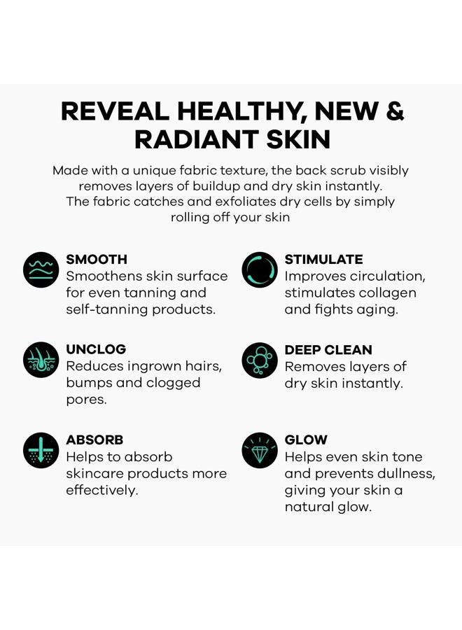 Dermasuri Deep Exfoliating Back Scrubber -Bath & Shower Back Scrub - Body Exfoliator Scraper Tool - Deep Exfoliation Body Cleaner for Shower, 27" Long, 8" Wide - Image 5