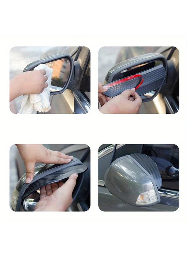 قطعتان واقيات مطر لمرايا الجانبية للسيارة، دروع شمس وثلوج، إكسسوارات سيارات للأحوال الجوية - Image 3