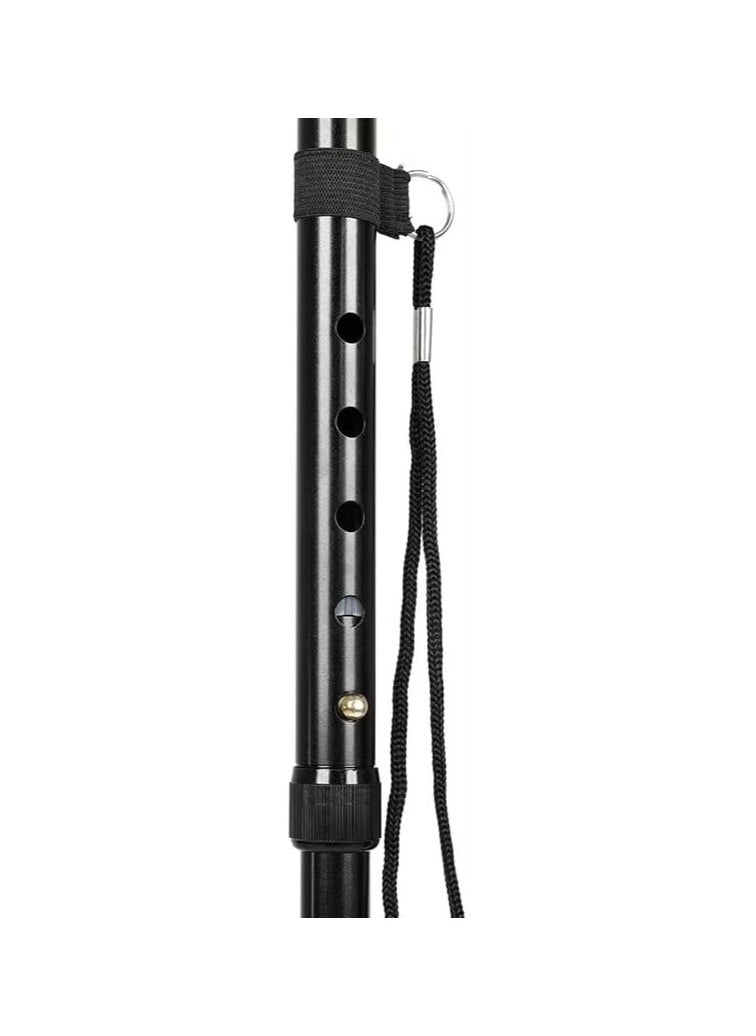 Bukela - Folding Cane with Led Light, Adjustable Canes for Men and Women, Walking Stick for Elderly with Cushion Handle and Pivoting Quad Base for Hiking Mountain Climbing Backpacker - Image 1