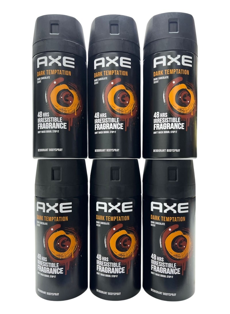 AXE DEO AXE BODY SPRAY DARK TEMPTATION 120ML PACK OF 6 - Image 1