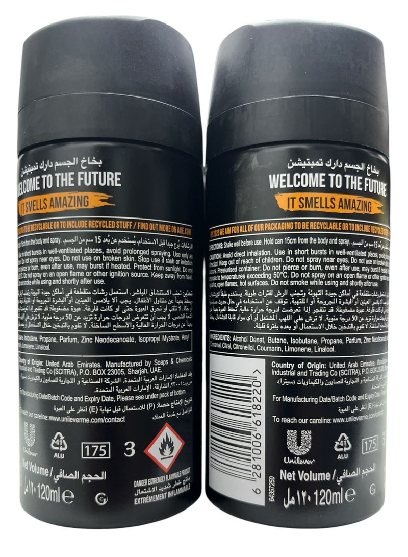 AXE DEO AXE BODY SPRAY DARK TEMPTATION 120ML PACK OF 6 - Image 2