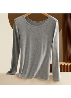 Generic Womens Modal Thermal Shirt Autumn Winter Round Neck 601 Gray  - Image 1