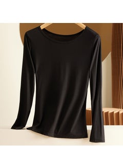 Generic Womens Modal Thermal Shirt Autumn Winter Round Neck 601 Gray  - Image 5